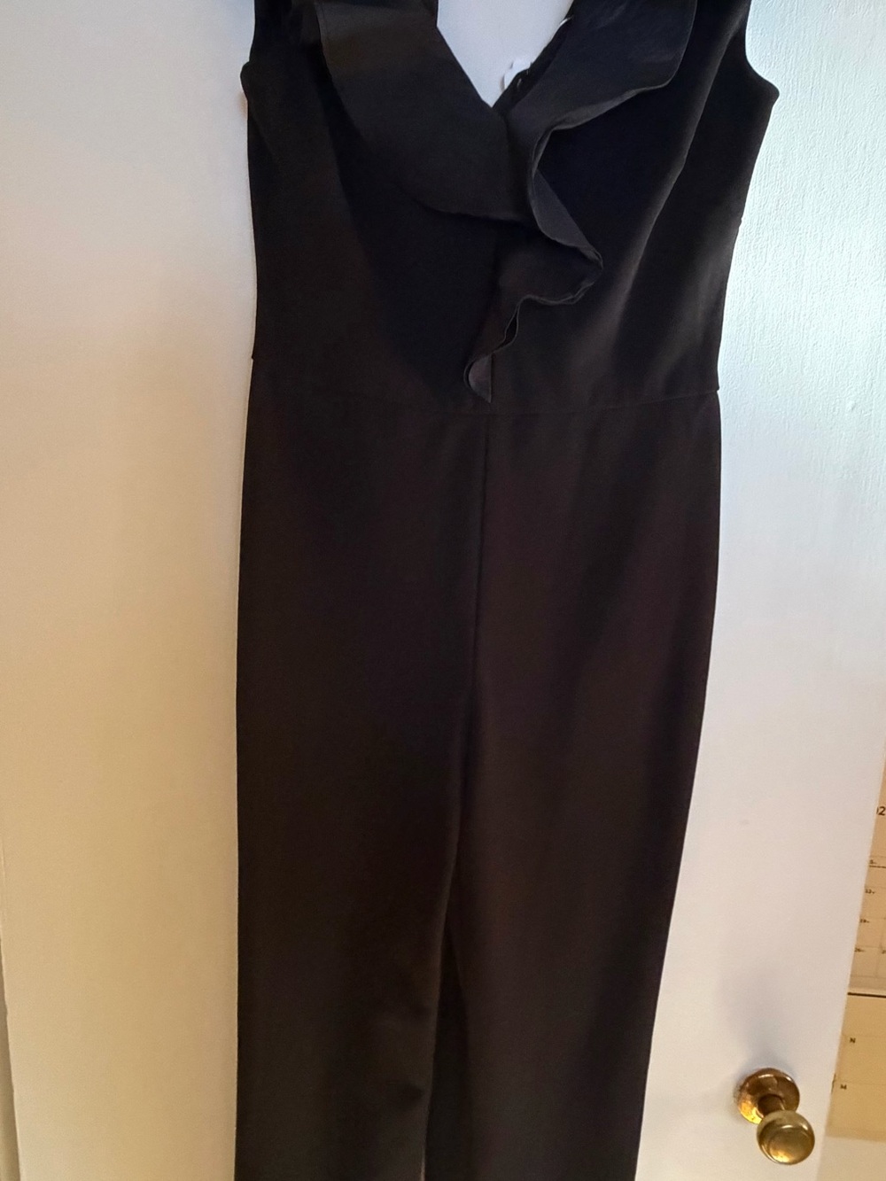 Lauren Ralph Lauren Black Sleeveless Jumpsuit with Ruffle V-Neck